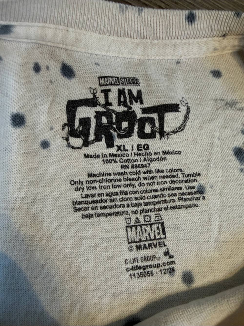 I AM GROOT Guardians of The Galaxy Marvel Studios Groovy Mushroom Splatter Tee - Picture 6 of 9